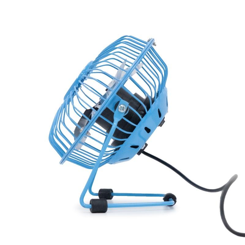 Pullman - Mini Ventilateur De Bureau Usb - Portable, Léger, Orientable - En Métal Bleu