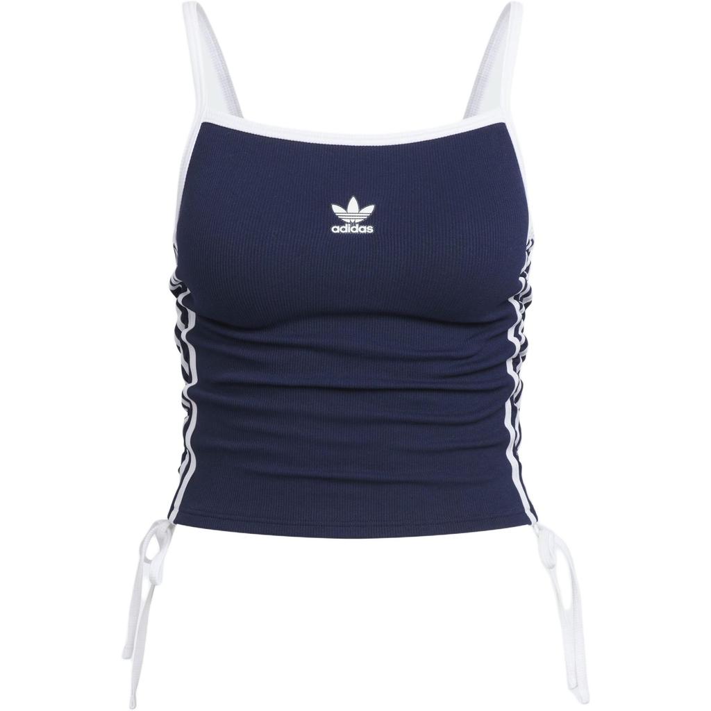 Adidas Originals Drawstring Padded Tank Classic Slim Fit Striped Comfortable Sports Vest Women Tops KE3887