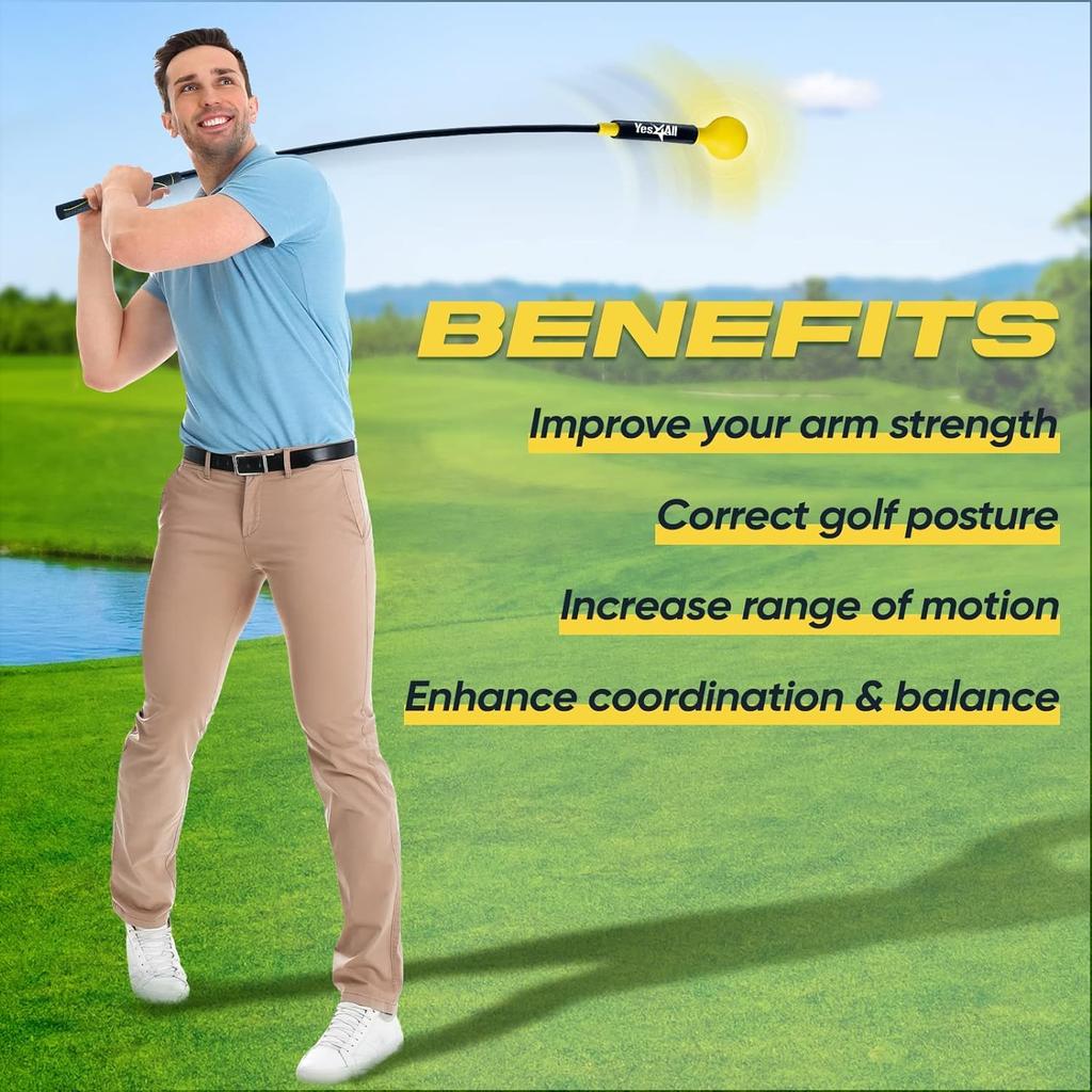 Yes4All 48 Zoll Golfschwungtrainer, Golfübungs-Schwungkorrektur, Gelb, japanischer Import [Reguläres Produkt]