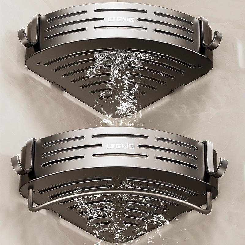Punch-Free Traceless Wall-Mounted Bathroom Corner Shelf
