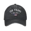 USA Th Commemorative Baseball Cap Retro Distressed Washed  Sun Cap Unisex Women Outdoor Workouts Adjustable Fit Hats Cap