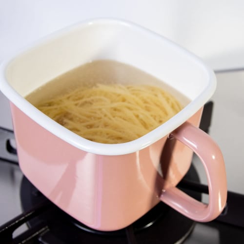 Fuji Enamel Miso Pot, Square, Ready To Fit, N-KP, White