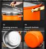 Stainless Steel Non-Stick Pot, Gold-Plated Handle, Double Bottom, Soup Pot, Milk Pot, Frying Pan Combination Set, 12 Pcs