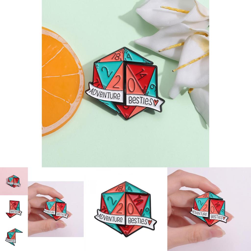 Unique Geometric Dice Style Brooch For Couples Personalized Fashionable Accessory For Bags And Hats