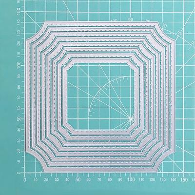 8 Peças/Conjunto Molduras Quadradas Cartão Bordas Curvas Matrizes de Corte de Metal para Scrapbook DIY Matriz de Corte Cartões de Papel Artesanato Decorativo Embossado Corte em Matriz