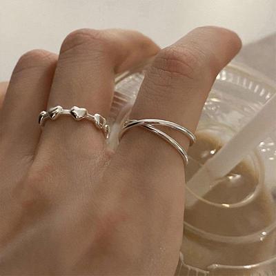 Trendy Geometric Heart Ring: Women's Fashionable Korean-Style Stacking Ring