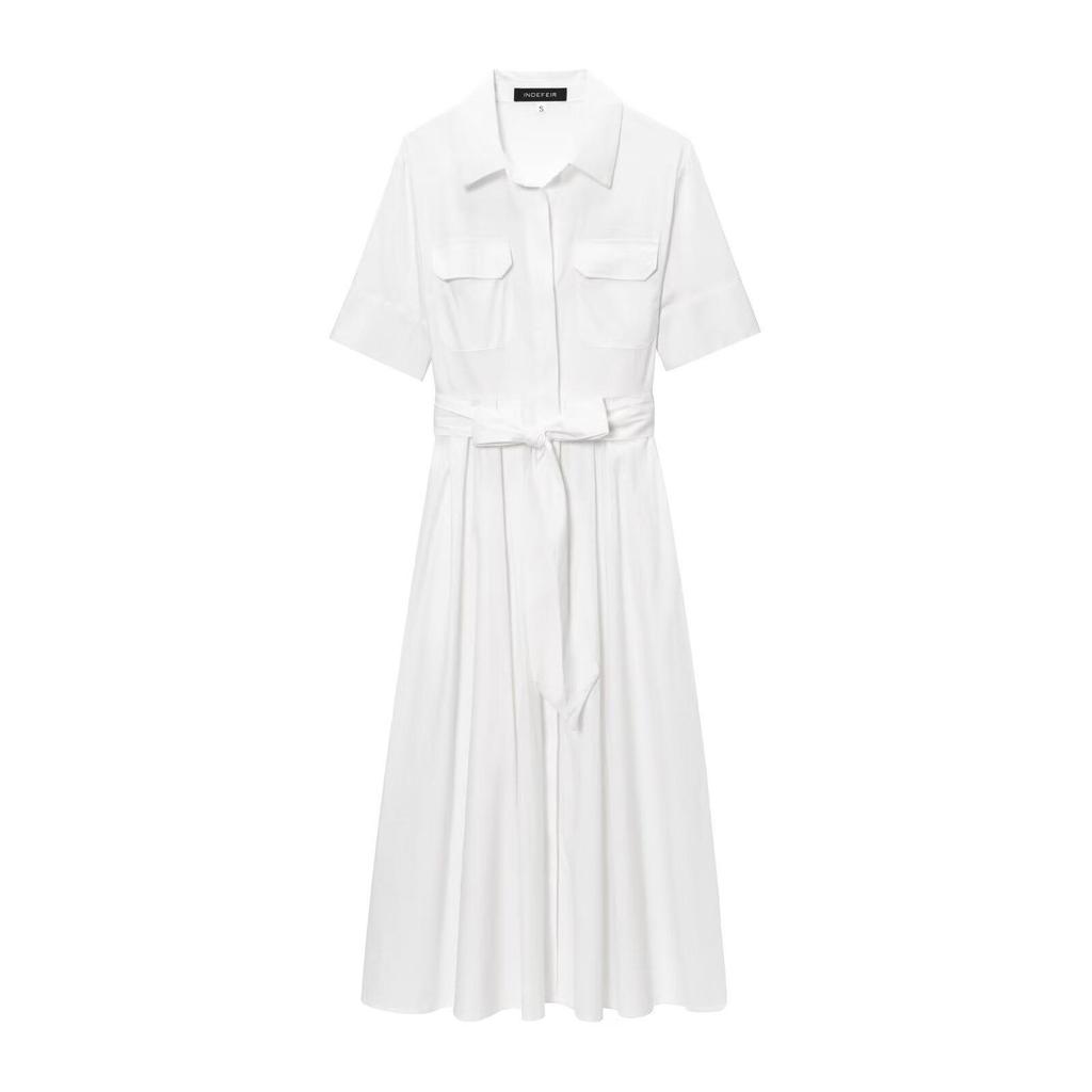European & American Spring 2025 French Waist-Cinching Slimming Goddess Shirt Dress