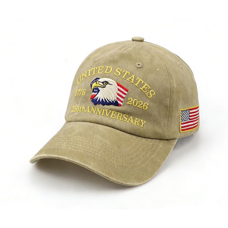 Baseball Cap Mid-Profile Embroidered Cap American Flag Hat Structured Eagle Cap For Everyday Use Commemorative Events Outdoor