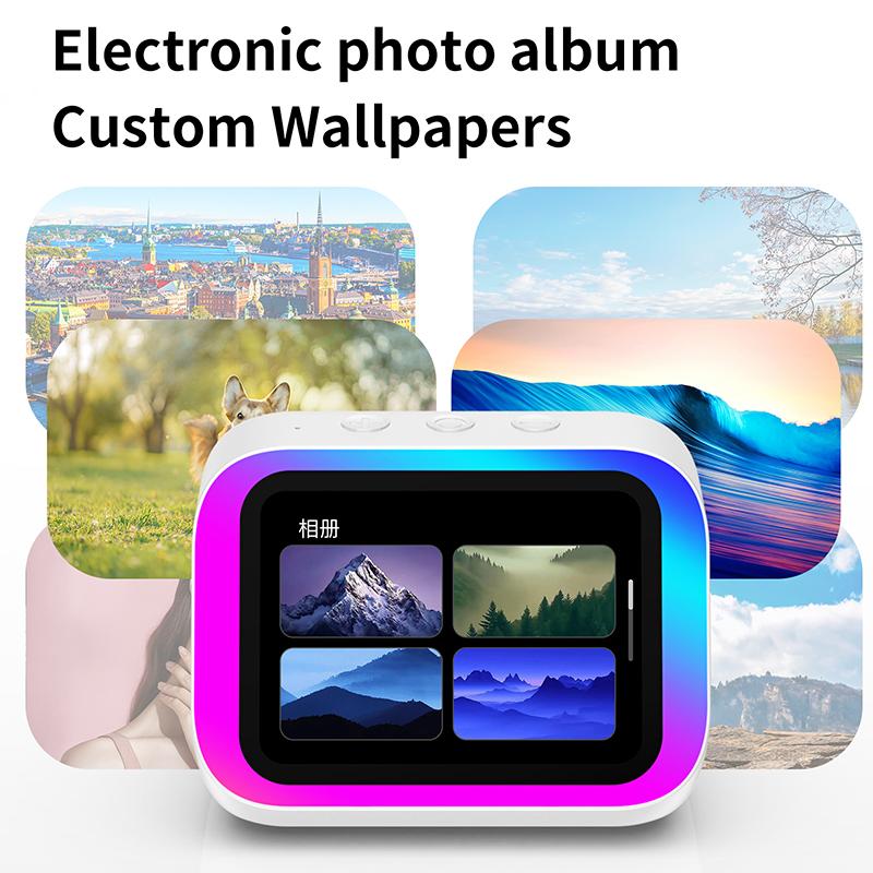 JYL TS Smart Speaker Voice Assistant Alarm Clock RGB Bedroom Decor