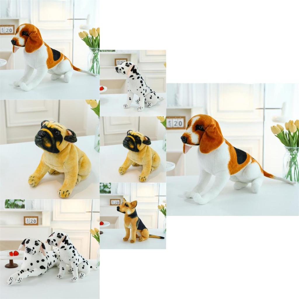 Realistic Dog Plush Toy Adorable Sheepdog Shar Pei Dalmatian Long Ear Dog Gift