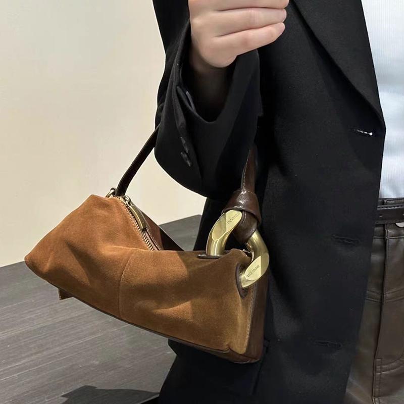 Yogodlns Geantă de umăr la modă pentru femei Piele de căprioară sintetică Genți de mână de damă Geantă hobo mică Genți messenger crossbody pentru doamne
