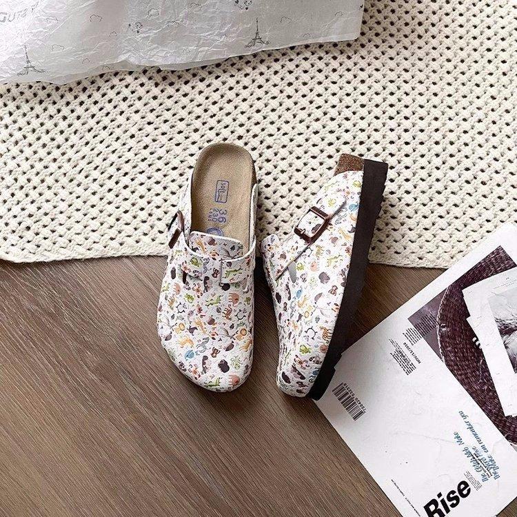 [Ziyan] Thick-soled Boken shoes, half-towed women's 2025 summer models, outer wear heightening slippers, bag head and one pedal Boken shoes