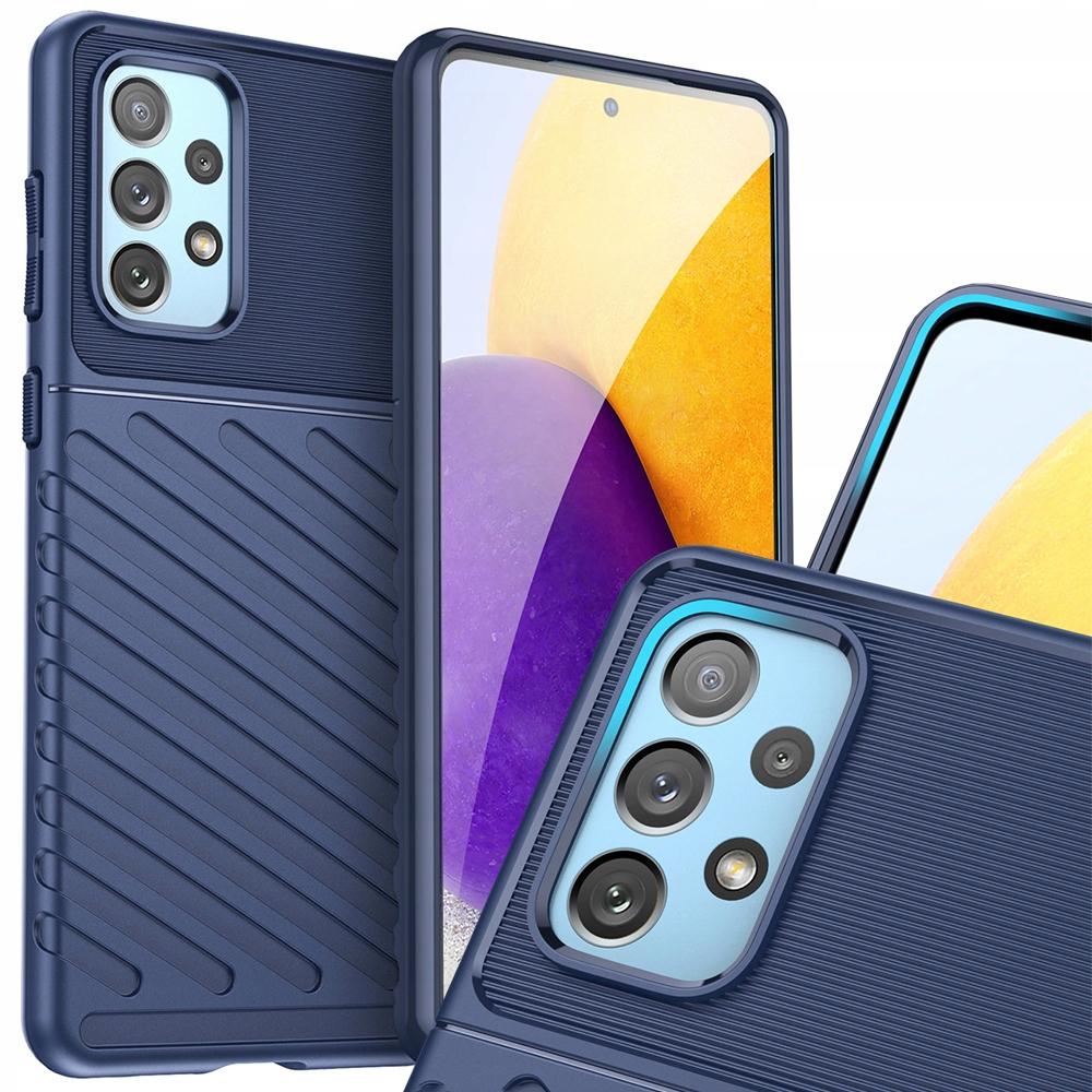 Thunder Case Elastyczne Pancerne Etui Pokrowiec Samsung Galaxy A73 Niebieski