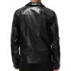 Mens PU Leather Biker Jacket With Horizontal Zipper Casual Outerwear Youth Plus Size