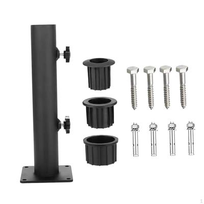 Patio Umbrella Pole Stand Tube Mount Adjustable Parasol Holder Flag for Yard
