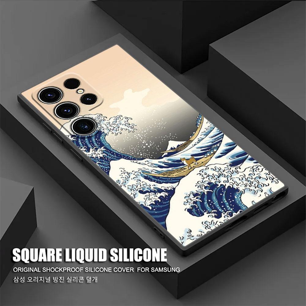 

Hokusai The Great Wave Anime Dragon Phone Case For Samsung Galaxy S24 Ultra S23 S21 S20 FE S22 9 Plus Note 20 10 Silicone Cover Samsung S23 Plus 5G