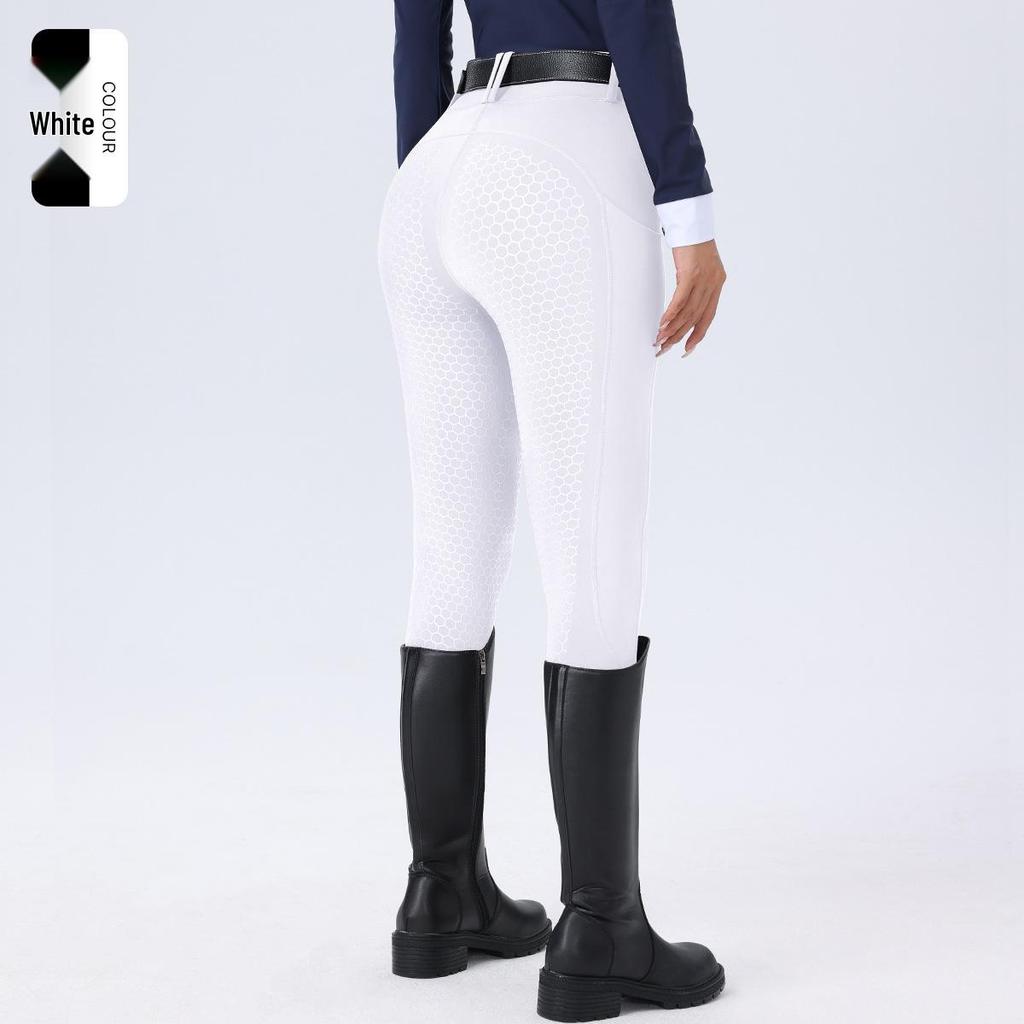 Damen Reithose mit hohem Bund, Silikonvollbesatz, rutschfest, abriebfest, elastischer Passform und Taschen.