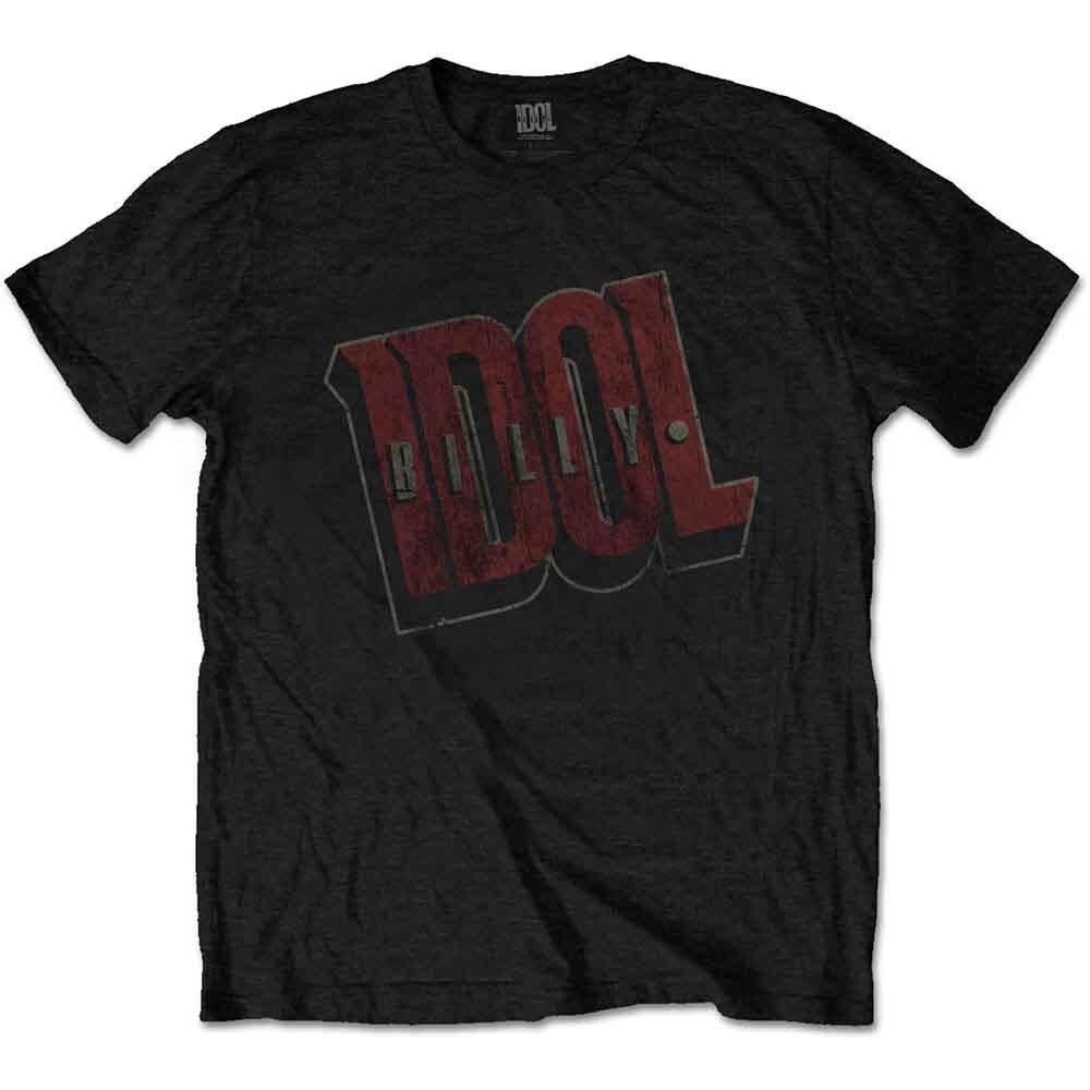 Billy Idol Vintage Logo T-Shirt, Black (Black Black), Small M