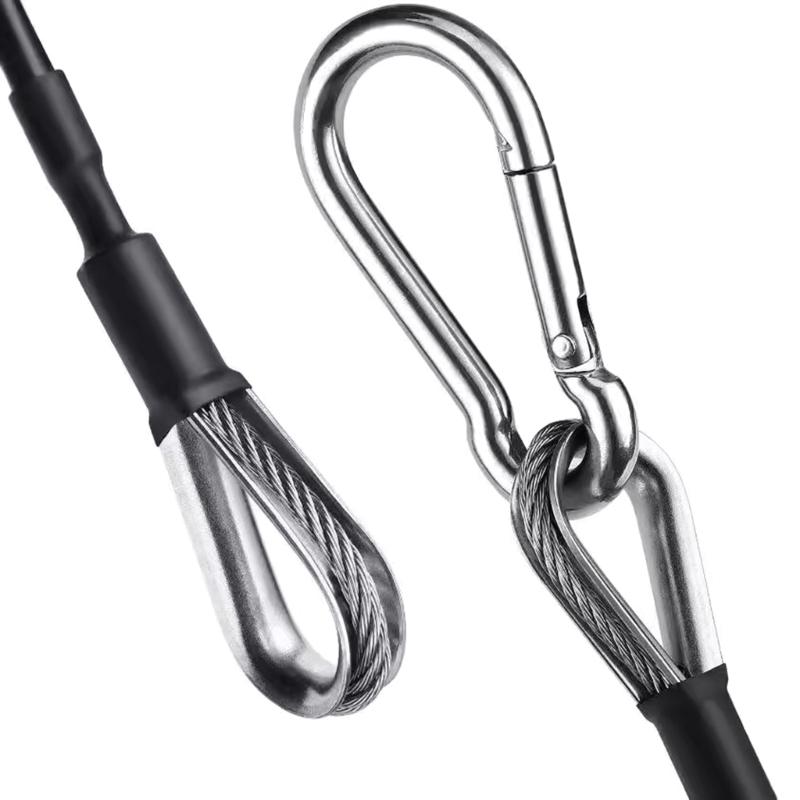 2Pcs Heavy Duty Pulley Cable Fitness Extension Rope Replacement Gym Cable with Carabiner for Home Gym Machine Accessory