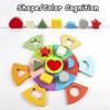 Baby Geometric Shape Matching Puzzle Game Montessori Parish Wooden Toy Color Cognitive Early Educational Sensory Toys for Toddle