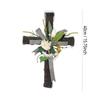 Easter Cross Simulation Flower Wall Hanging Wreath, Artificial Flower Decoration, Easter Farmhouse Front Door Decorations
