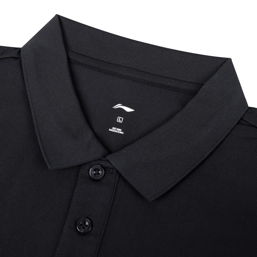 Li-Ning Fitness Casual Ice Silk Quick-Dry Breathable Short Sleeve Polo Shirt Unisex tops Black YPLV043-2A1