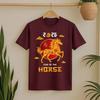 Neujahr 2026 Jahr des Pferdes T-Shirt Herren Unisex Hohe Qualität Baumwolle Oberteile Rundhals Streetwear Neuer Stil Heißer Verkauf Oberteile