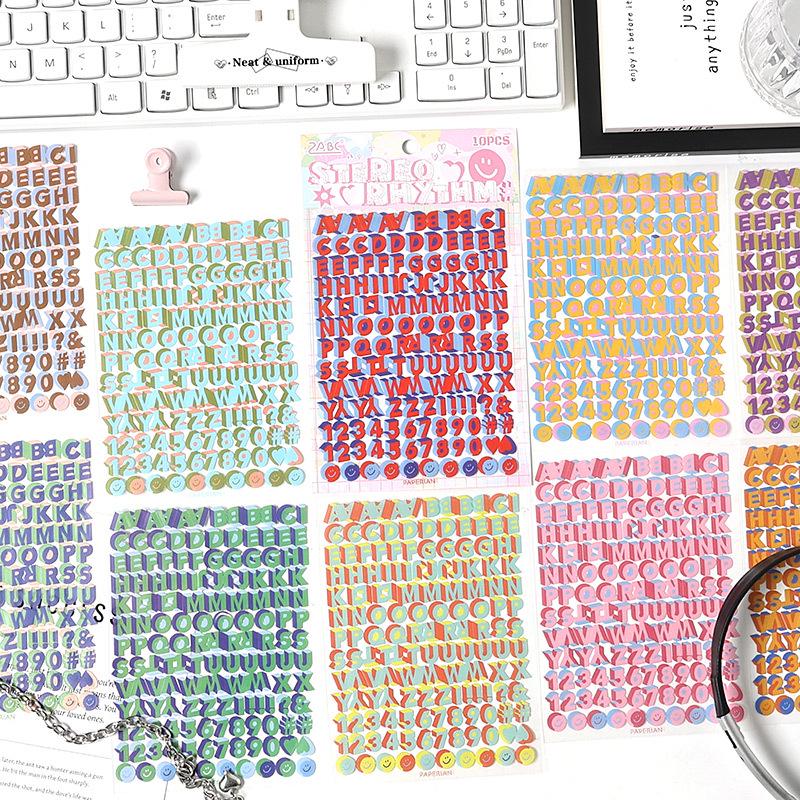 3D Dynamic Letter & Number Journal Stickers for DIY Projects