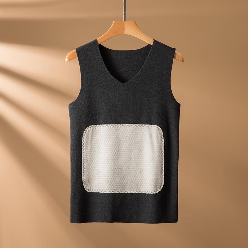 Unisex Temperature-Sensitive Warm Vest with Double-Sided Brushed Fleece for Autumn and Winter