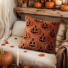 2Pcs Halloween Funny Face Pumpkin Pillow Covers Soft Throw Pillow Covers Plush Couch Cushion Case Home Decorations Holiday Gifts
