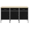 Workbench with Drawers 3 pcs Black and Gray 150 x 55 x 85 cm