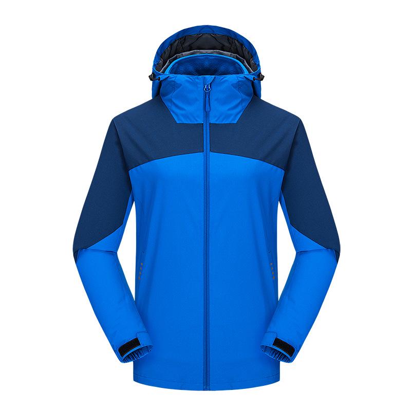 Unisex Windproof Ski Jacket: Fleece Lined, Thickened, Three-in-One for Outdoor and Mountaineering.