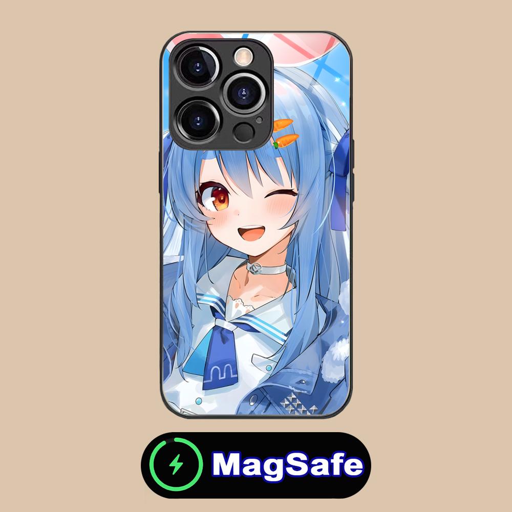 Usada Pekora Anime Phone Case for iPhone 16 15 14 13 12 11 Pro Max Plus Mini MagSafe Glass Colour Protective Smartphone Luxury