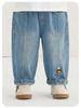 Kaka Panda Kids' Spring Jeans: Trendy Long Pants for Boys & Girls, Ideal for Toddlers in Spring & Autumn.
