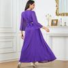 Middle East Indonesia Amazon Cross-Border Chiffon Formal Dress Embroider Dubai Robe Long Sleeves Dress Dresses