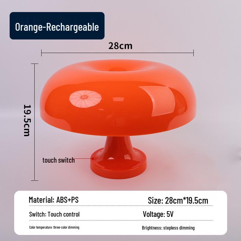Danish Mushroom Table Lamp: Elegant Living Room & Bedroom Night Light, Popular Decorative Accessory.