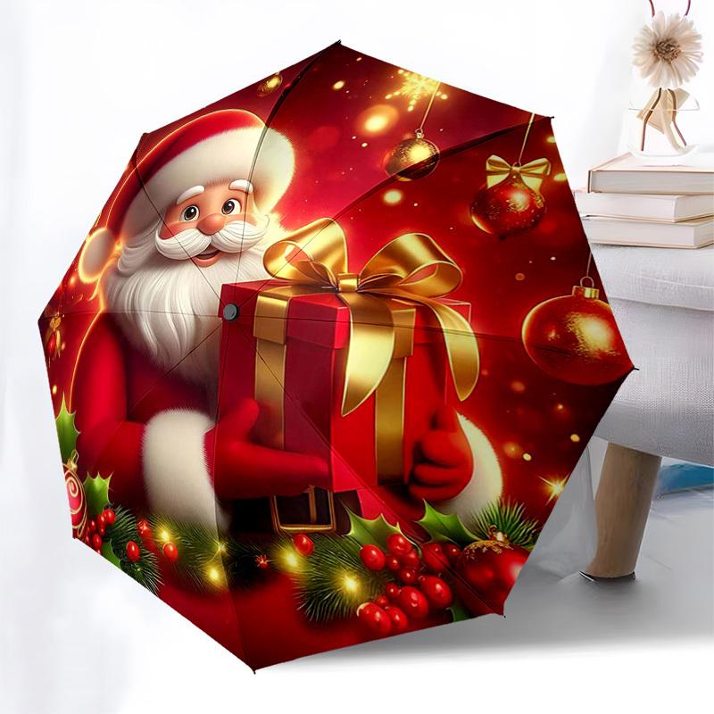 

1pc Christmas Santa Claus Gift: Automatic Opening/Closing Umbrella with Festive Decorations, Perfect for Fans, Travelers, Daily Use, Outdoor.V029
