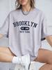 Brooklyn New York Est Prints Tshirts W Summer Short Sleeve T Shirt Loose Oneck Comfortable Tops Casual Clothes