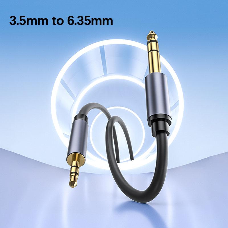 6.35mm to 3.5mm male audio TRS Cable Gold-Plated 6.5 1/4 inch stereo Male to 3.5 Stereo Male Heavy Duty Stereo Aux Jack cord