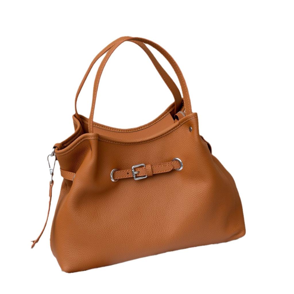 Cowhide Women's Bag Single Shoulder Oblique Span Women's, Niche Fashion Practical Shell Shopping Bag Oblique Span Bag