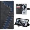 Case for Samsung Galaxy S24 Ultra - Anti-Scratch Protection - Navy Blue-Black Leather Effect - Semi-Rigid - Unisex