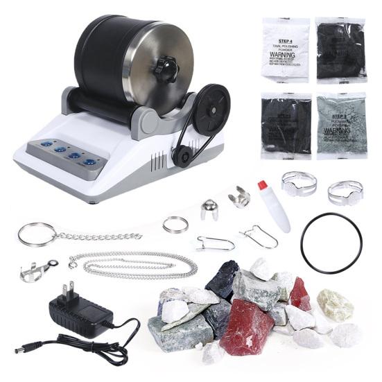 

Набор для электрической полировки камня с порошком для шлифовки натурального камня, аксессуары, сделай сам, детский разборный станок для галтовки камней, развивающая игрушка для малышей STEM US Plug