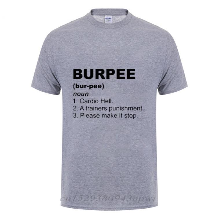 Büro Burpee Definition T-Shirt Lustiges Geburtstagsgeschenk für Männer Streetwear Lockeres Baumwoll-T-Shirt Crossfit Trainingskleidung
