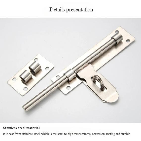 Thickened Stainless Steel Door Bolt Latch Security Door Bolt Latch Buckle Window Safety Lock Large Latch Home Decoration