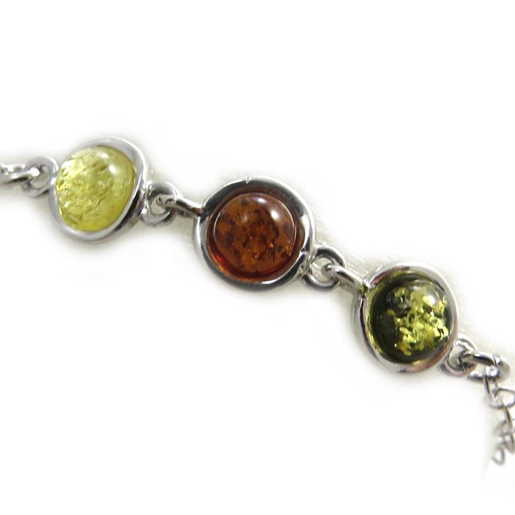 Les Trésors De Lily [N2297] - Silver Bracelet 'Inspiration' 3 Ambers (rhodium-plated) - 8 Mm