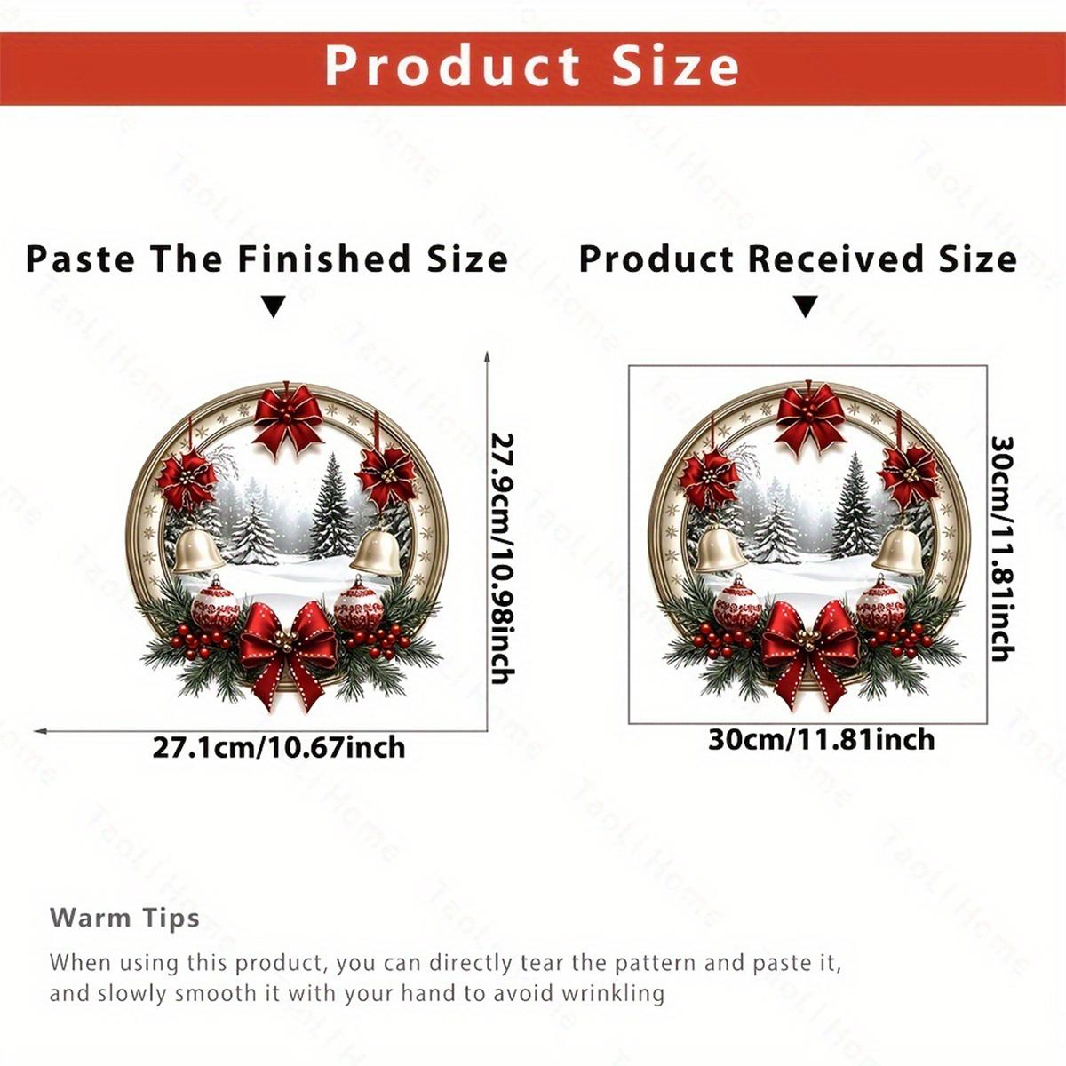 

Christmas Toilet Stickers Bell Wreath Design Toilet Sticker for Bathroom Decoration Festive Atmosphere Decoration for Toilet