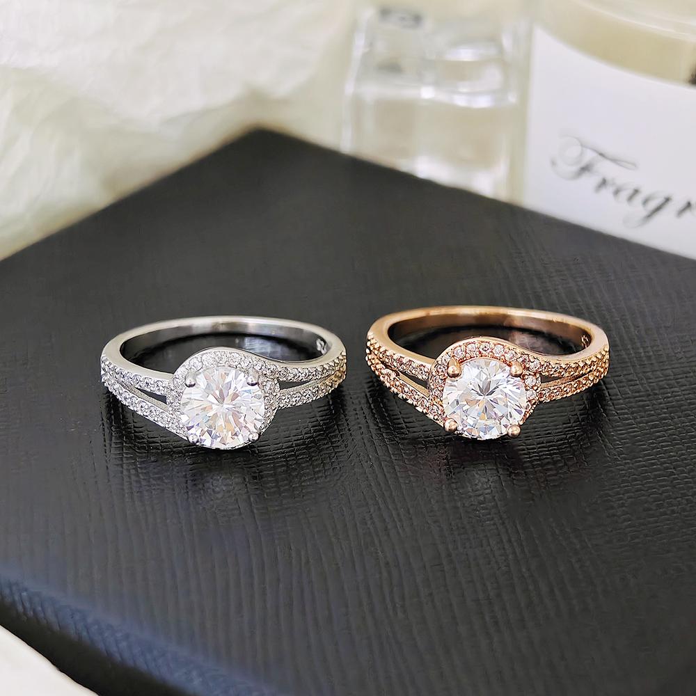 

Moonso Trendy Gold Silver Color Halo Обручальное кольцо для женщин Подарок на годовщину Высококачественные ювелирные изделия Оптовая продажа R1091 5 белый