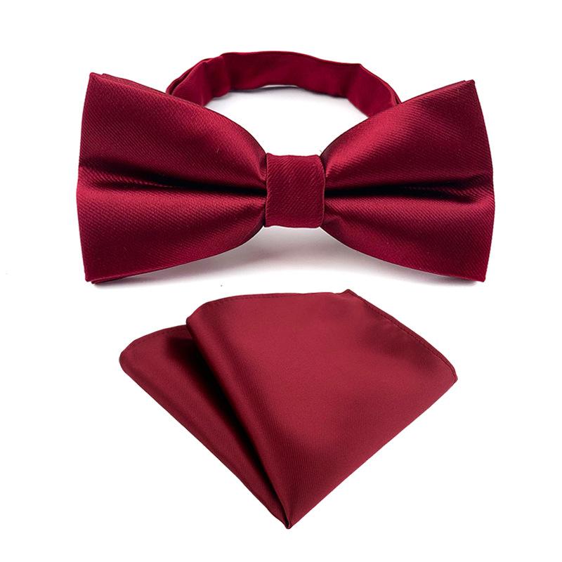 Bow Tie Plus Pocket Towel Set, Groom'S Wedding Bow Tie.