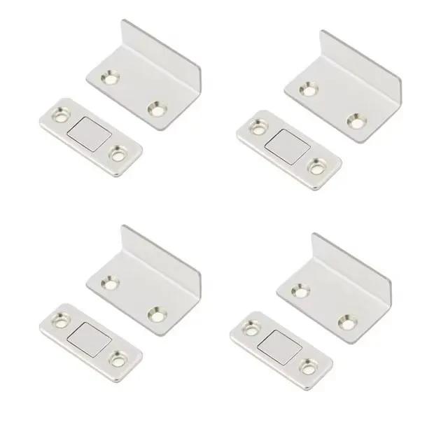 Ultra Thin Latch Cupboard L Type Door Closer Cabinet Catches Door Stopper Furniture Fittings Strong Magnetic Kitchen Accessories