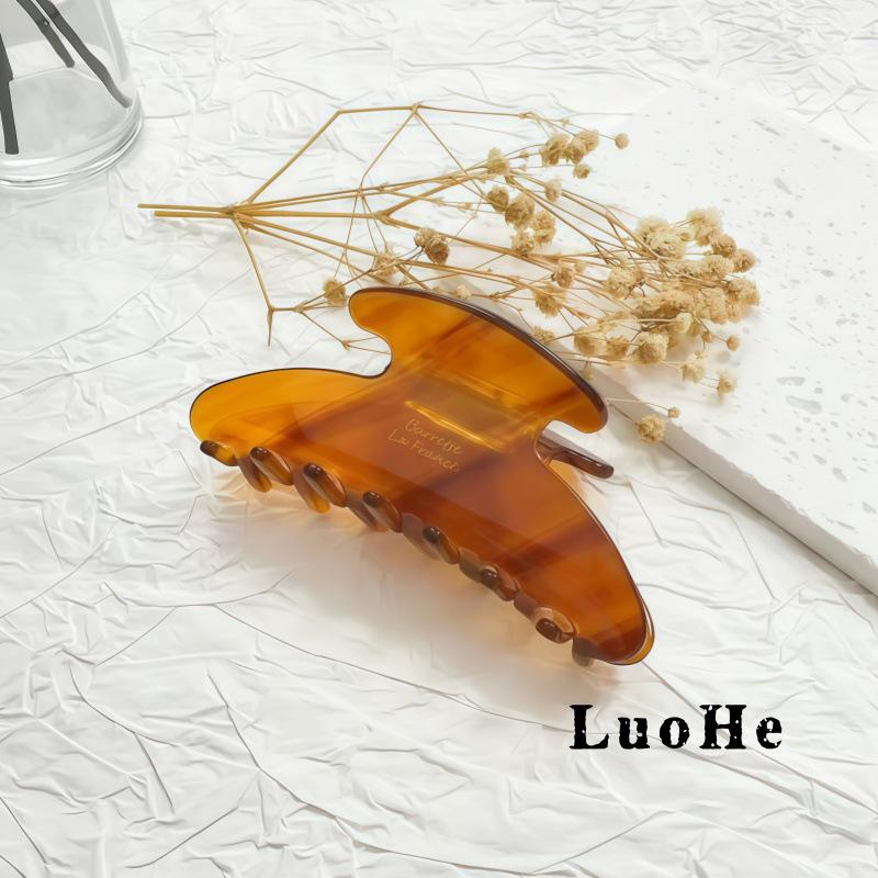 Korean Style Gold Label Acetate Shark Hair Claw Clip for Elegant Updo